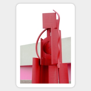 Red Abstract Sculpture Sticker